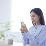 Japanese woman relaxing at her room